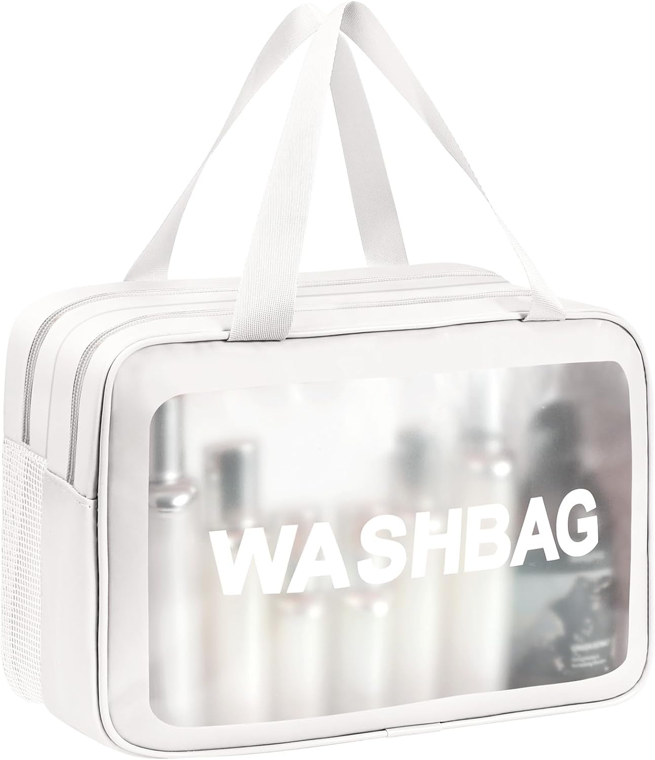 Aucuu Borse Da Toilette Trasparente, 3 Pezzi Beauty Case Trasparente, PVC Trousse Da Viaggio Impermeabile, Borsa Cosmetici Da Viaggio, Cosmetici Trucco Portatile per Bagno, Piscina, Aereo