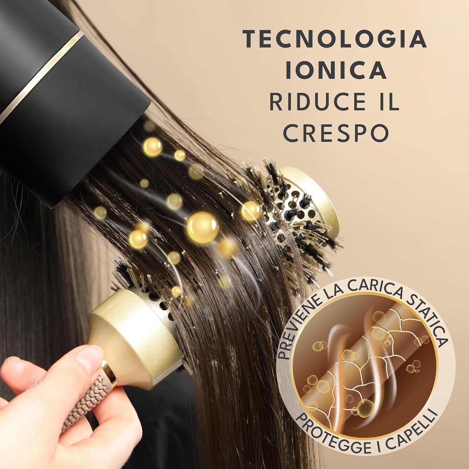 LEBENLANG Asciugacapelli Ion 2100W - Anti-Spliss Con La Modalità Aria Fredda | Asciugacapelli Da Viaggio Pieghevole Piccolo | Asciugacapelli Ion - Asciugacapelli Da Viaggio Accessori (Nero)