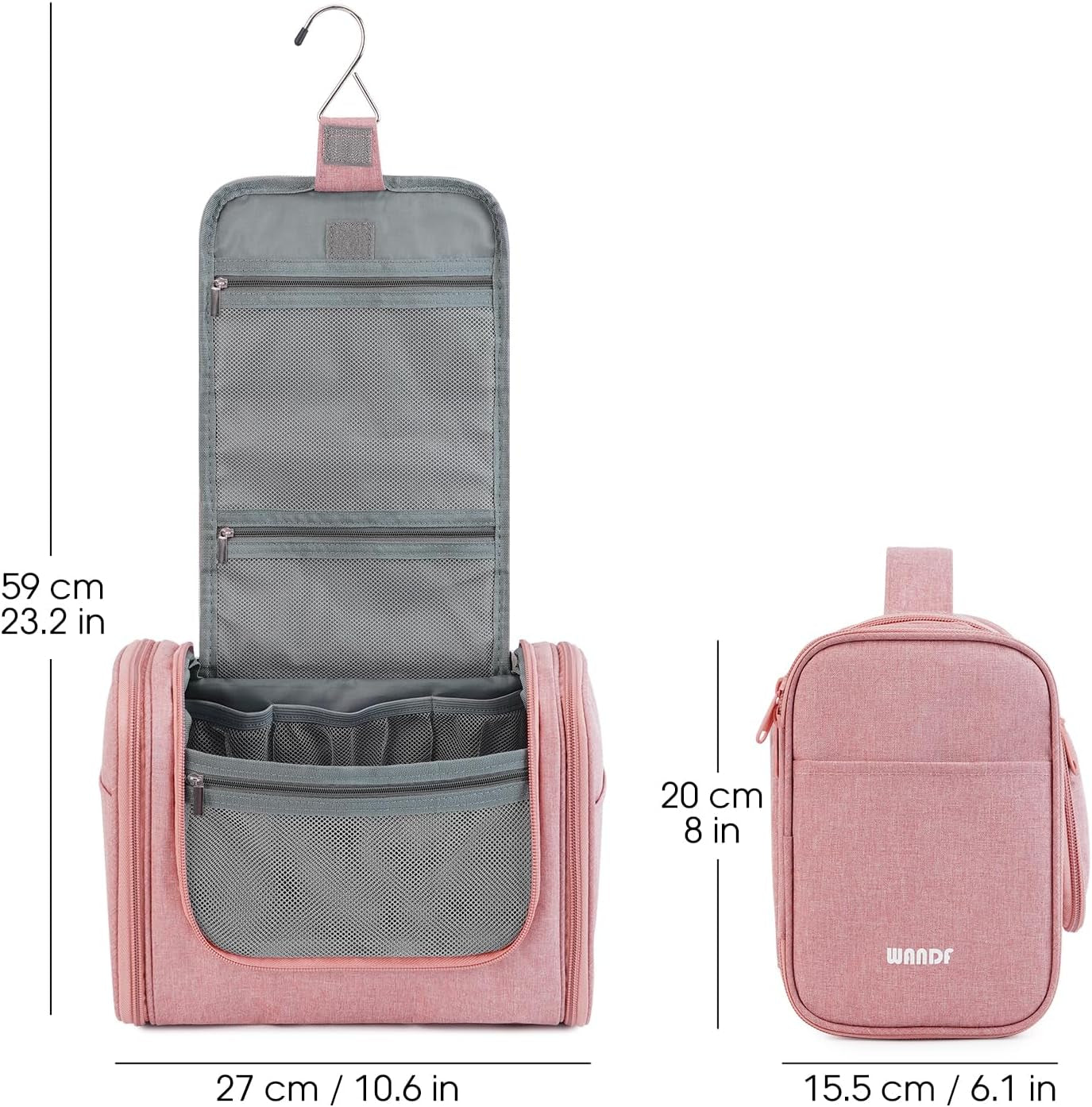 WANDF Grande Borsa Da Bagno Da Appendere per Donna, Borsa Da Toilette Da Uomo, Grande, per Campeggio, Viaggi, per Bambini, Donne E Uomini
