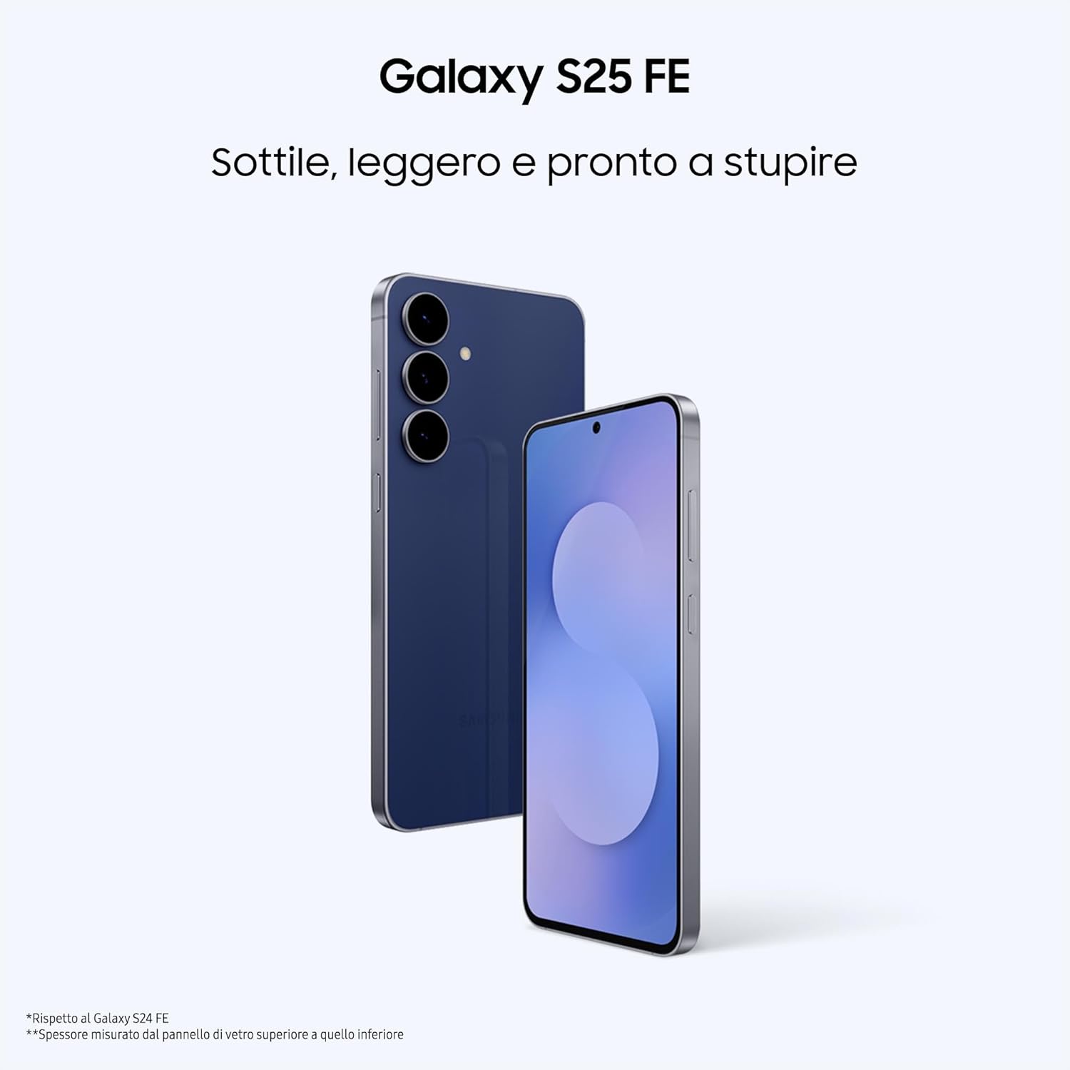 Samsung Galaxy S25 FE Smartphone AI, 3 Anni Di Garanzia Del Produttore, Display Dynamic AMOLED 2X 6.7'', Fotocamera 50MP, IP68, 8GB RAM, 256GB, Batteria a Lunga Durata, Navy 