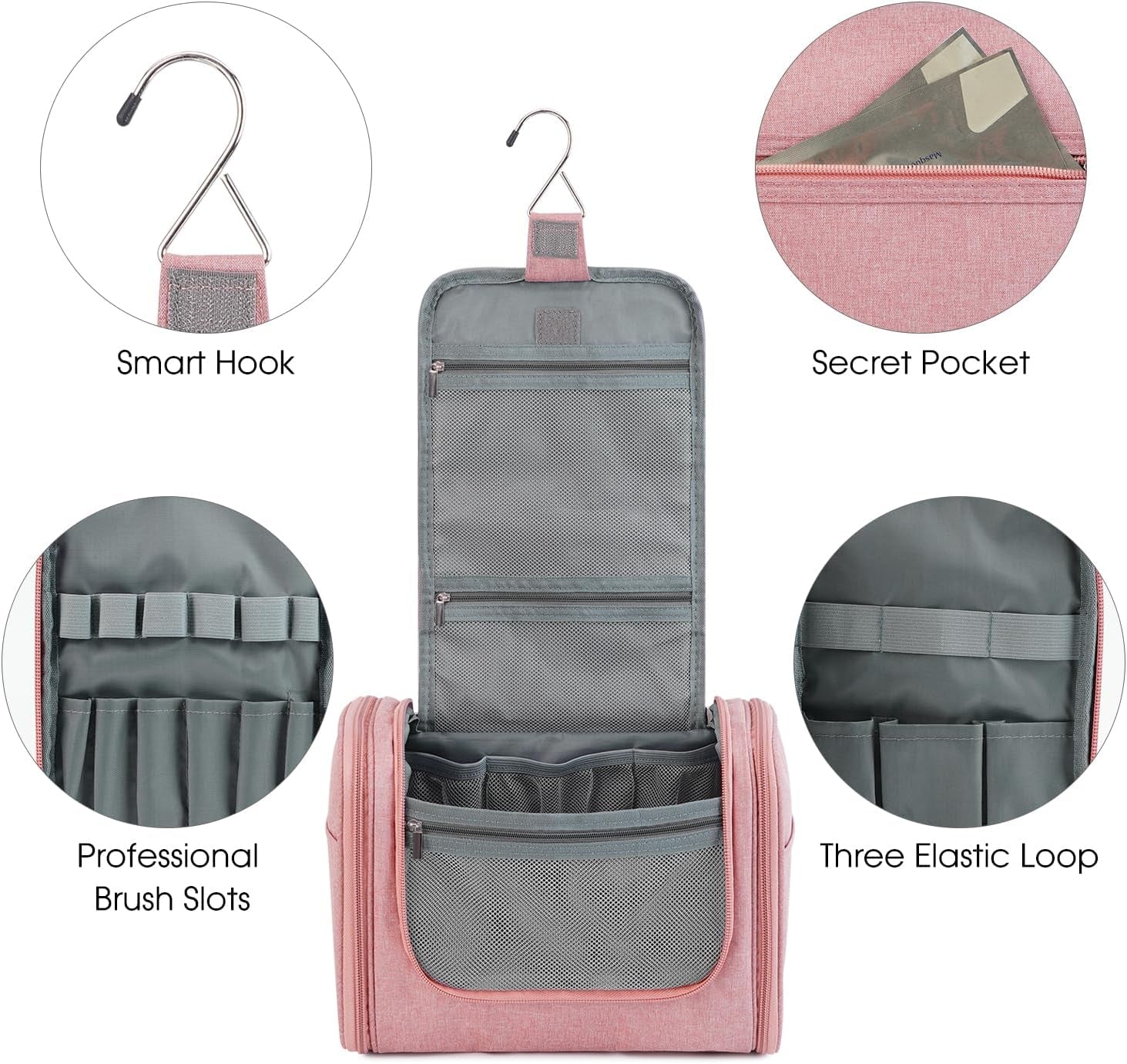 WANDF Grande Borsa Da Bagno Da Appendere per Donna, Borsa Da Toilette Da Uomo, Grande, per Campeggio, Viaggi, per Bambini, Donne E Uomini
