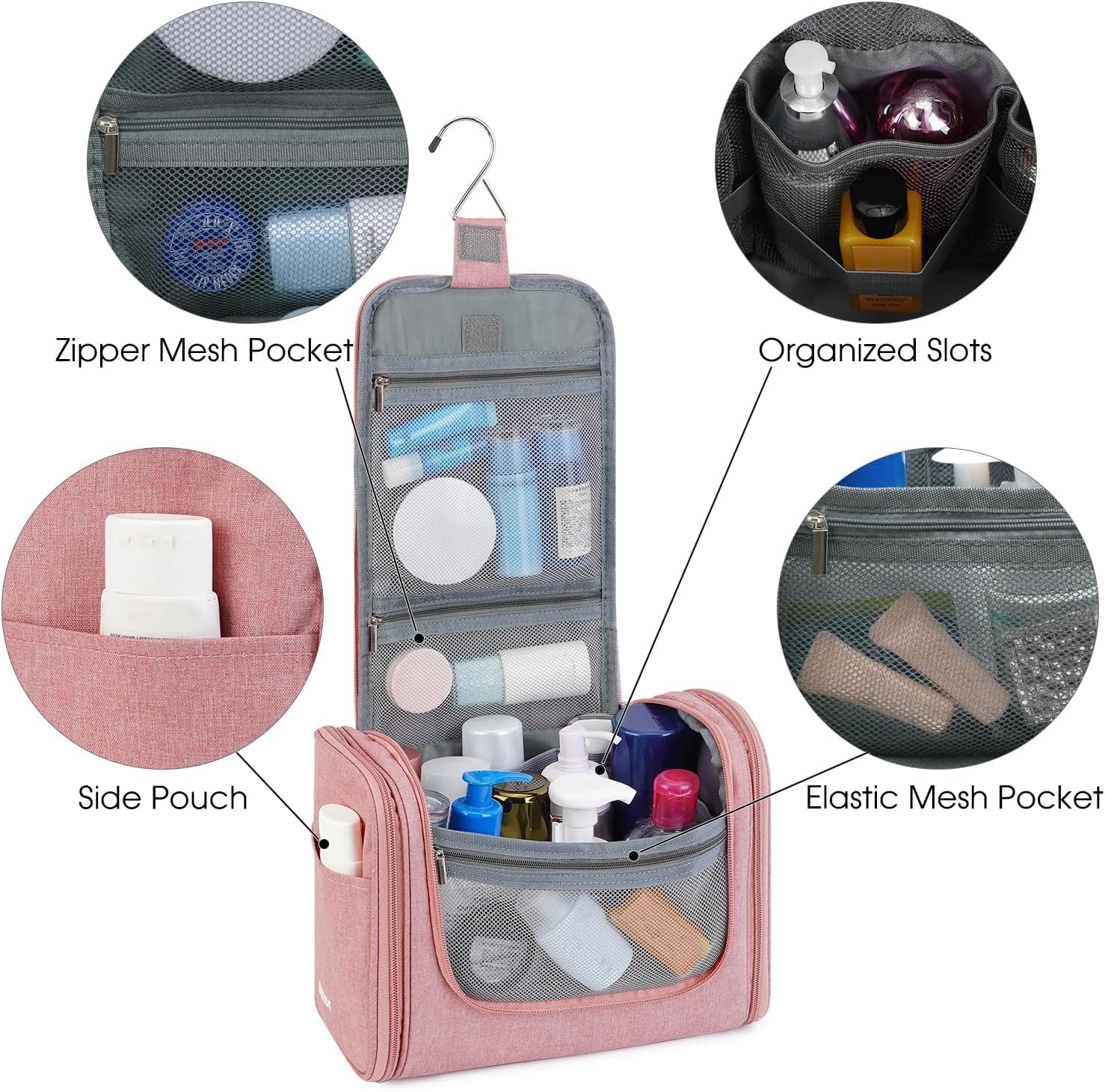 WANDF Grande Borsa Da Bagno Da Appendere per Donna, Borsa Da Toilette Da Uomo, Grande, per Campeggio, Viaggi, per Bambini, Donne E Uomini