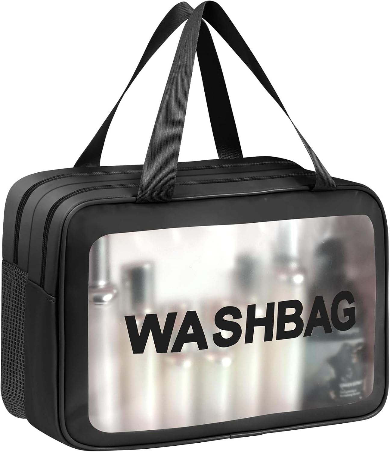 Aucuu Borse Da Toilette Trasparente, 3 Pezzi Beauty Case Trasparente, PVC Trousse Da Viaggio Impermeabile, Borsa Cosmetici Da Viaggio, Cosmetici Trucco Portatile per Bagno, Piscina, Aereo