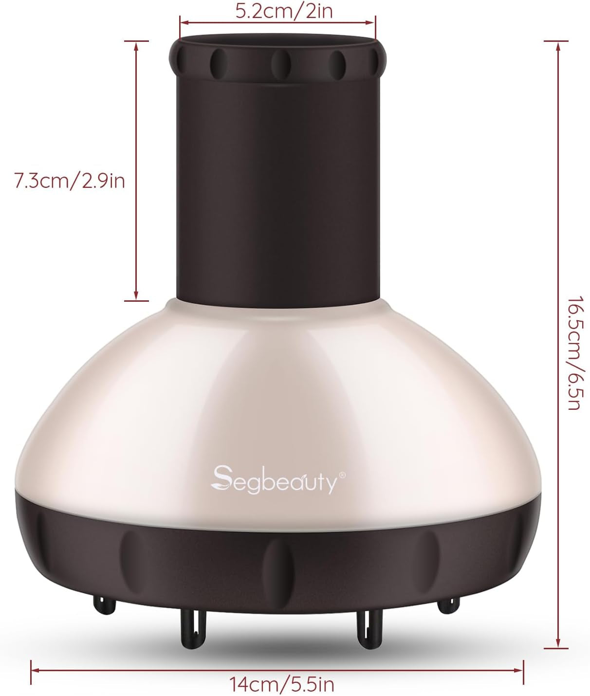 Diffusore per Asciugacapelli, Segbeauty Diffusore per Capelli Aggiornato per Capelli Ricci Ondulati Attacco per Diffusore Professionale per Soffiatore Con Ugello 1.57 "-1.97"